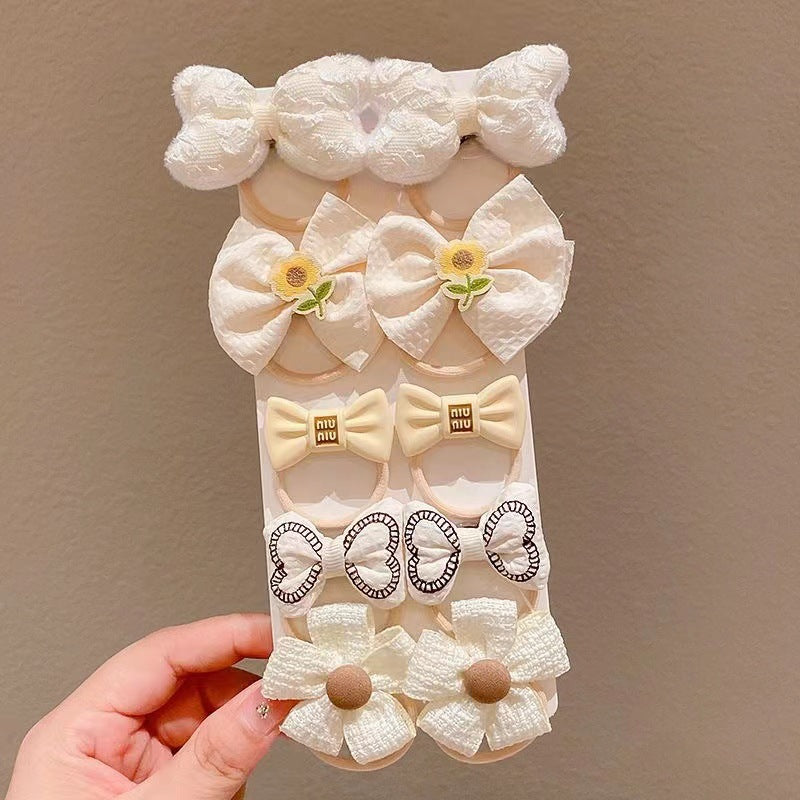 Wholesale Multi Piece Set Autumn and Winter Plush Hair Clip, Children's Coffee Color Cute Forehead Bangs Hair Clip